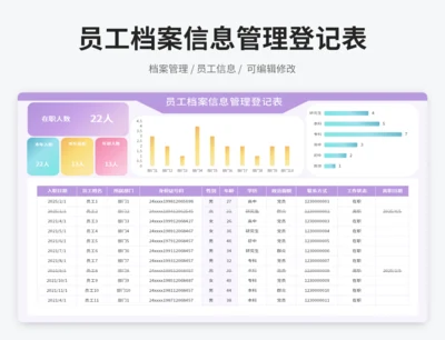 员工档案信息管理登记表