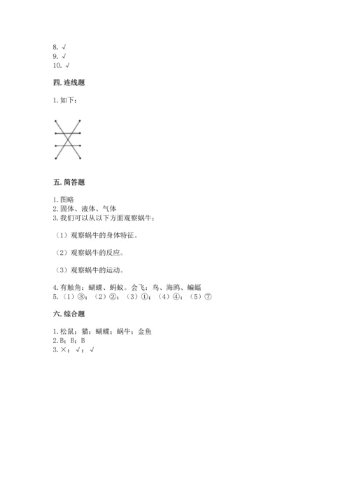 教科版一年级下册科学期末测试卷及参考答案（综合题）.docx