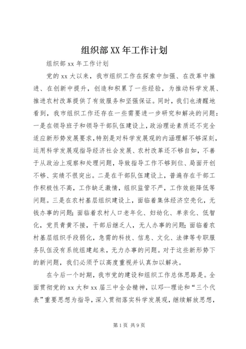 组织部XX年工作计划 (4).docx