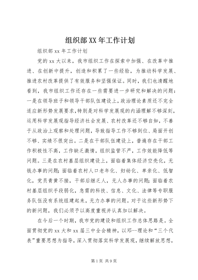 组织部XX年工作计划 (4).docx