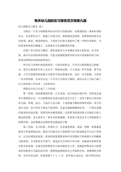 有关幼儿园的实习报告范文锦集九篇.docx