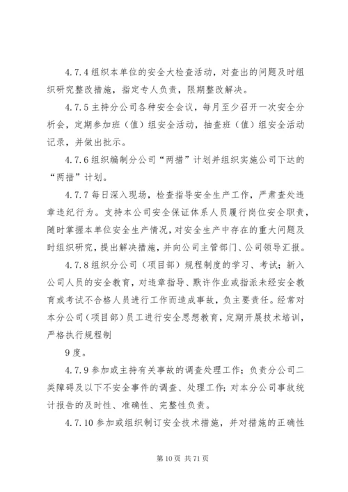 公司各级人员安全责任规定.docx