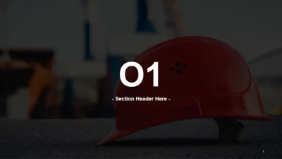 章节页-简约安全帽工地建设PPT主题