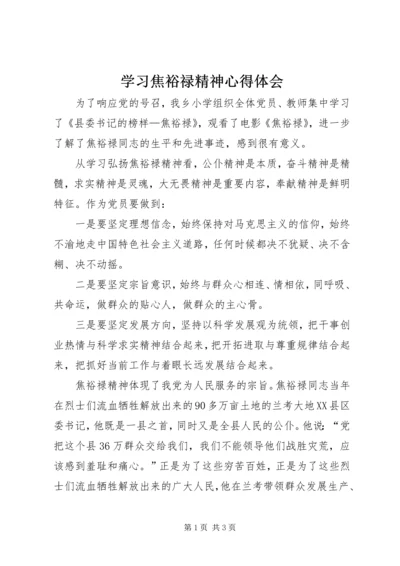 学习焦裕禄精神心得体会 (11).docx