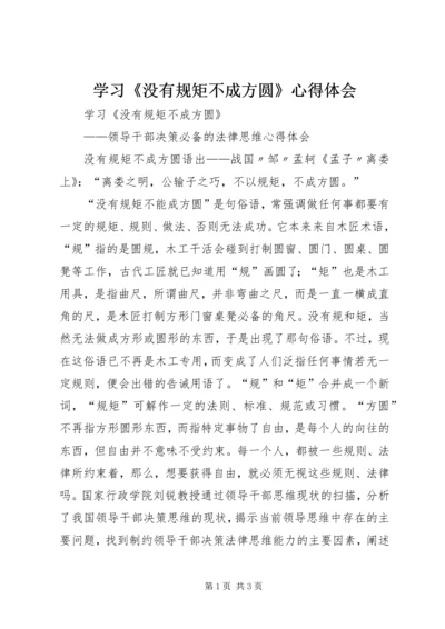 学习《没有规矩不成方圆》心得体会.docx