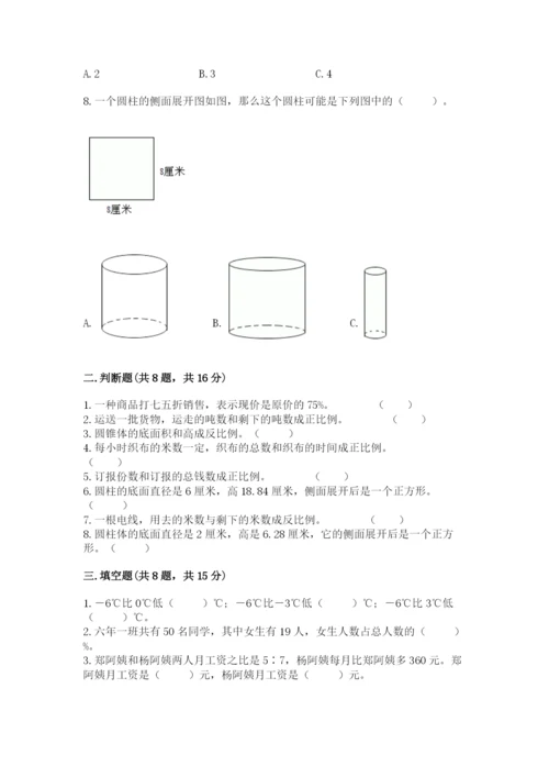 人教版六年级下册数学期末测试卷（综合题）word版.docx