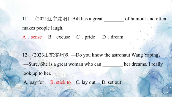 2024人教版九年级英语第九单元精选练习题课件