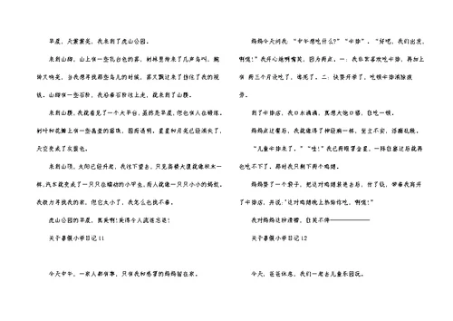 关于暑假小学日记