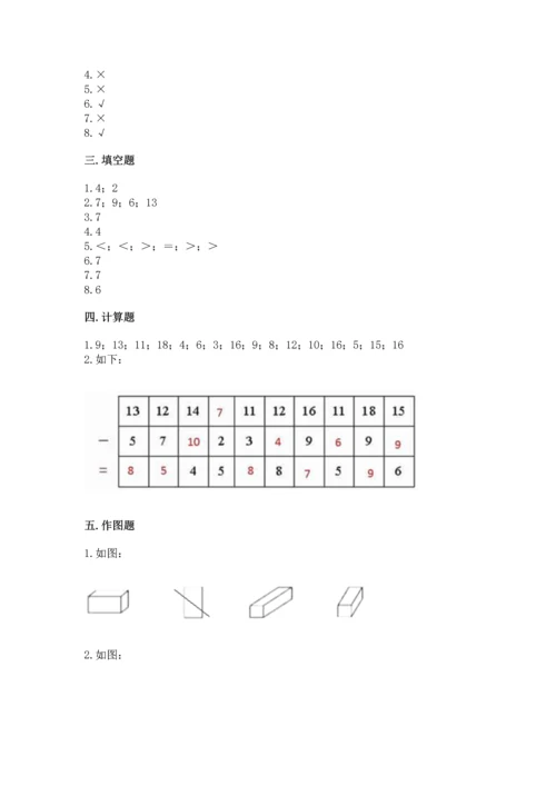 人教版一年级下册数学期中测试卷（考点精练）.docx