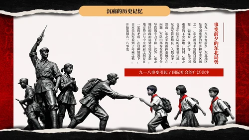 红色党政风918事变PPT模板