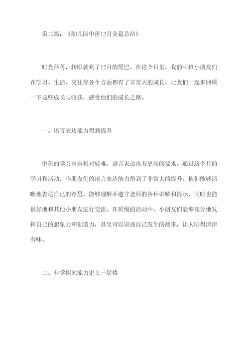 幼儿园中班12月美篇总结