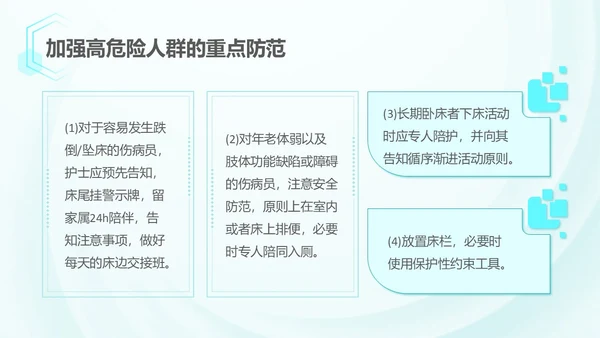 浅蓝色简约风跌倒坠床应急预案PPT应急预案培训
