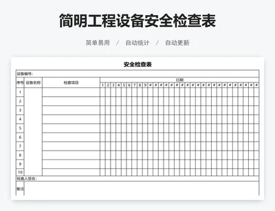 简明工程设备安全检查表