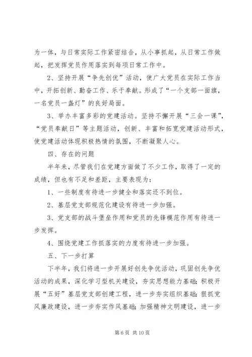 市土地储备局上半年党建工作自查报告.docx