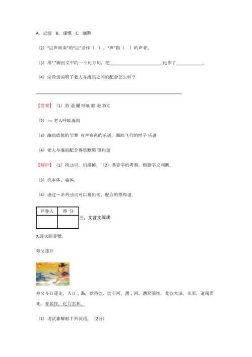 2023年小学语文安徽小升初精选试题练习含答案考点及解析.docx