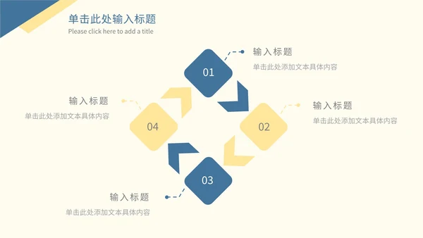 黄蓝简约商务PPT模板