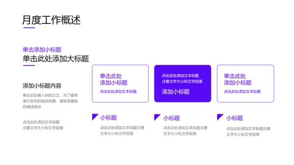 紫色简约商务工作总结PPT演示模板