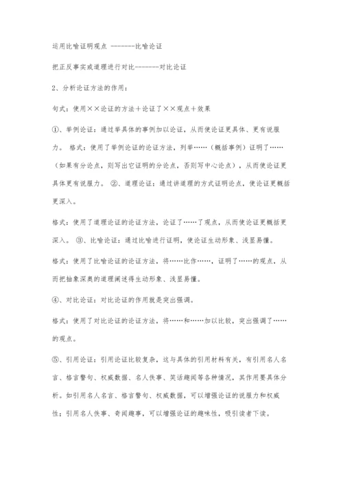 中招考试议论文阅读常见题型及答题方法2300字.docx