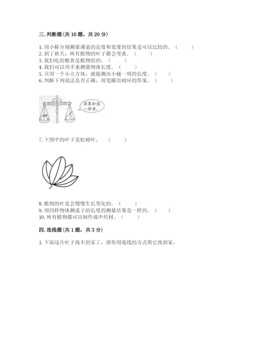 教科版一年级上册科学期末测试卷附答案（培优b卷）.docx