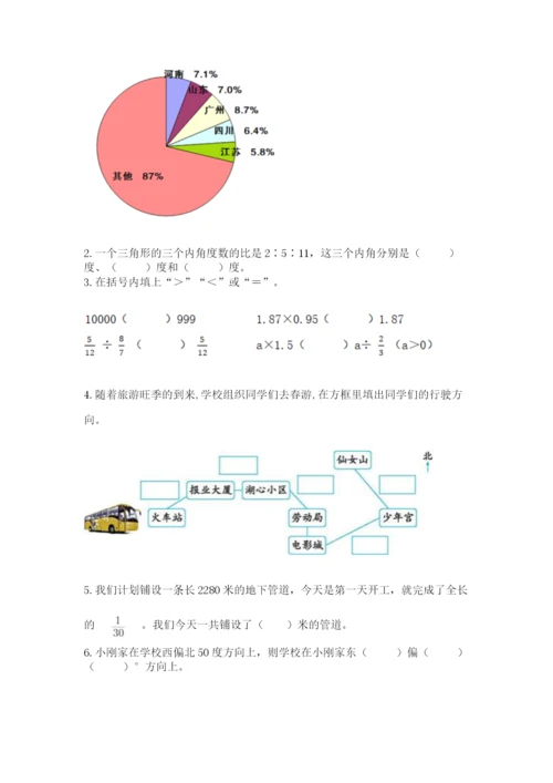 人教版六年级上册数学期末测试卷精品（名师推荐）.docx