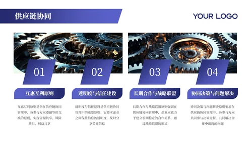蓝色商务风企业介绍PPT模板_机械工业供应链管理与效率概述PPT模板