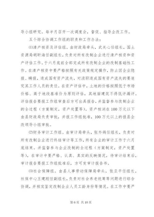 XX县国企改革安排意见.docx