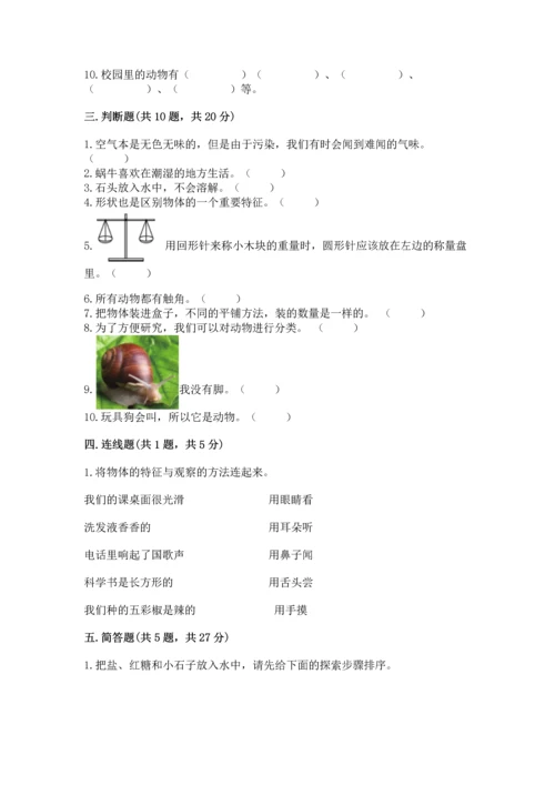 教科版一年级下册科学期末测试卷附答案（轻巧夺冠）.docx