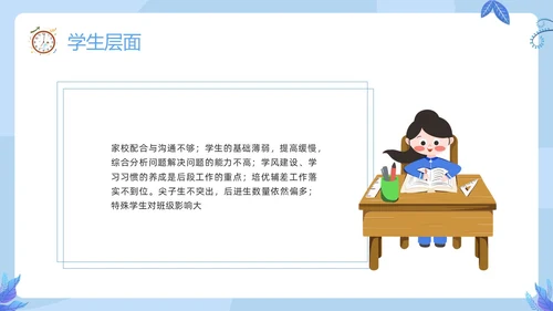 蓝色插画期末质量分析PPT模板宣传PPT动态PPT
