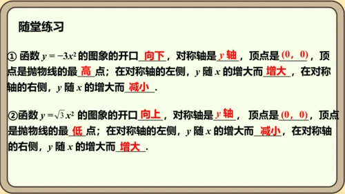 人教版数学九年级上册22.1.2  二次函数y=ax2的图象和性质课件（共32张PPT）