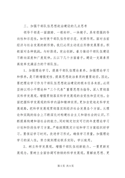 关于加强干部队伍思想政治建设的思考.docx
