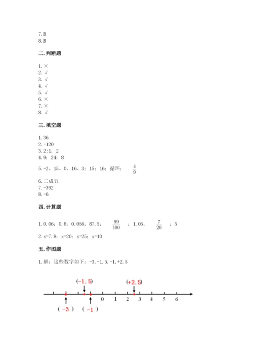 冀教版六年级下册数学 期末检测卷带答案（a卷）.docx