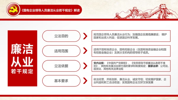 党员干部廉洁从业廉政教育PPT模板