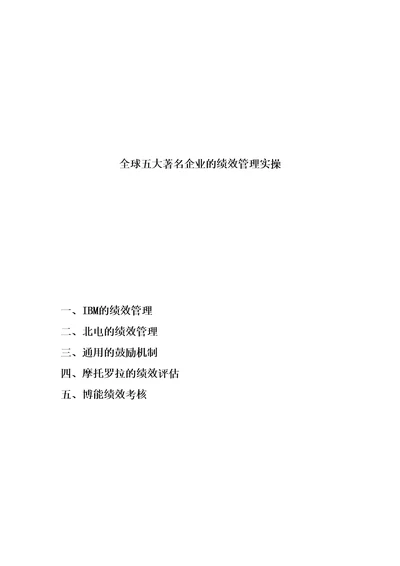 某知名企业的绩效管理操作document30页