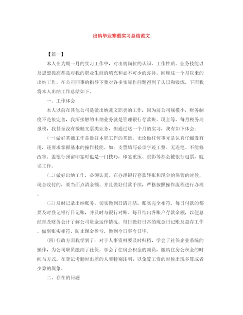 精编之出纳毕业寒假实习总结范文.docx