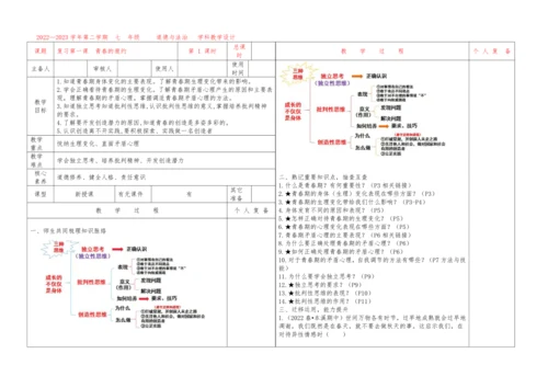 1.复习第一课　青春的邀约