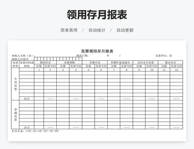 领用存月报表