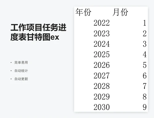 工作项目任务进度表甘特图excel表格模板