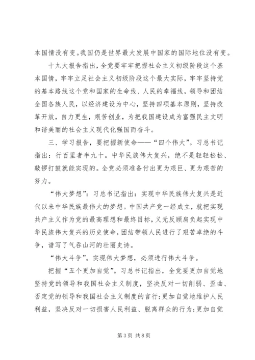 学习贯彻十九大报告讲课稿.docx