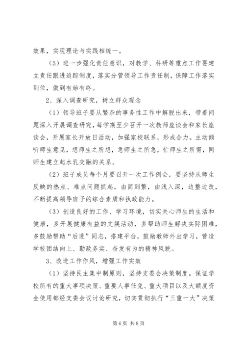 小学党群众路线教育实践活动领导班子对照检查材料.docx