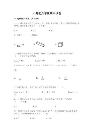 小升初六年级期末试卷带答案解析.docx