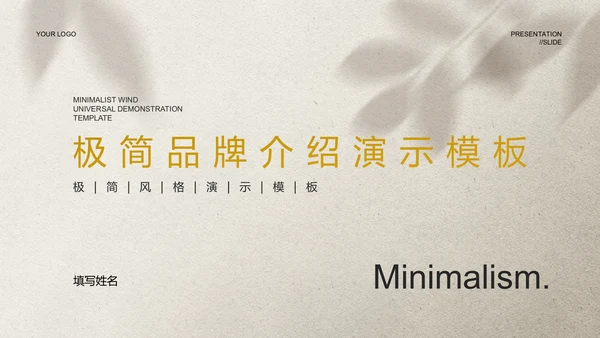 灰色极简品牌介绍PPT演示模板