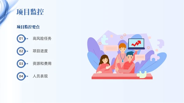 蓝色线条简约项目管理PPT课件
