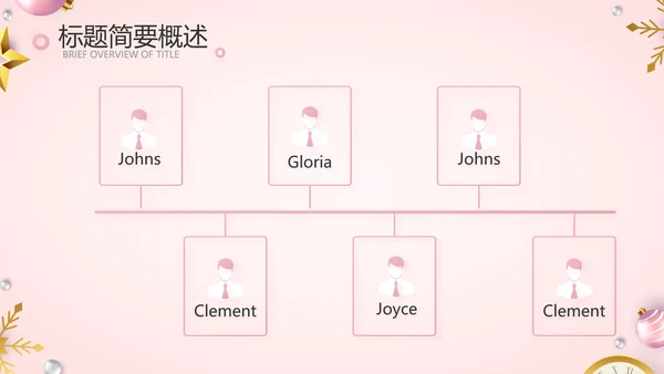粉色圣诞节年终工作总态PPT