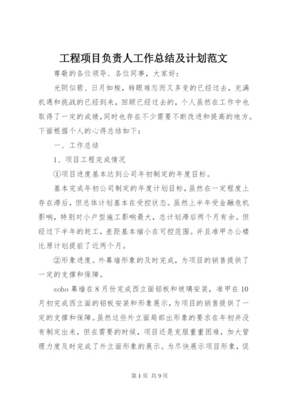 工程项目负责人工作总结及计划范文.docx