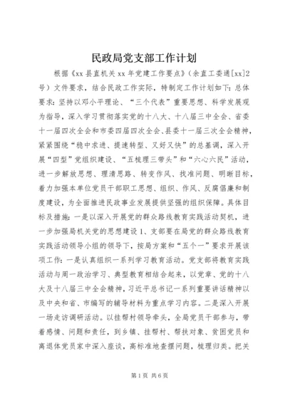 民政局党支部工作计划.docx