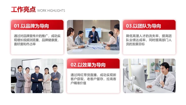 红色商务简约风企业年终总结工作汇报