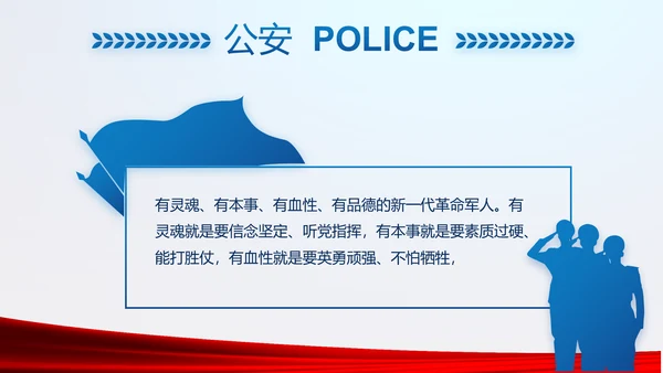 蓝色大气公安警察年终工作总结述职报告动态PPT模板