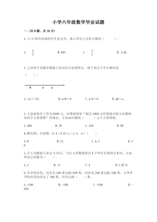 小学六年级数学毕业试题精品（完整版）.docx