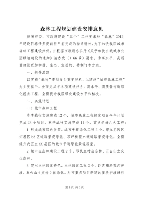 森林工程规划建设安排意见.docx