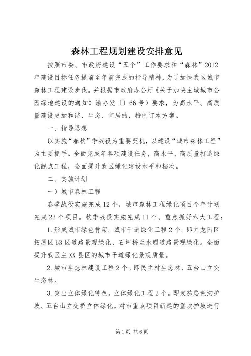 森林工程规划建设安排意见.docx